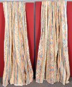 A pair of patterned curtains