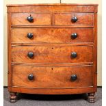 A 19th Century Victorian mahogany two over three chest of drawers
