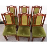 Six upholstered mahogany dining chairs