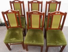 Six upholstered mahogany dining chairs