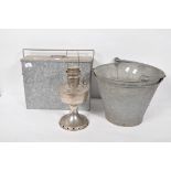 Two galvanised buckets,