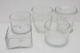 Six glass vases