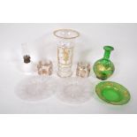 A group of assorted glassware