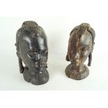 Two African carved heads
