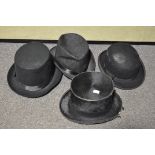 A group of Top and Bowler hats