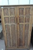 An oak wardrobe