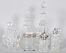 A collection of assorted glassware to include scent bottles,