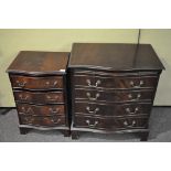 Two George III style mahogany chests of drawers (2)