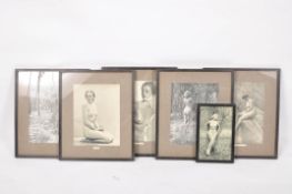 A group of framed Art Deco nudes