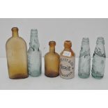 A collection of six old bottles,
