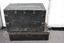 A bound box and a metal trunk