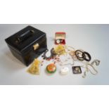 A collection of assorted costume jewellery including some plated examples