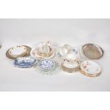 A collection of china and metalware
