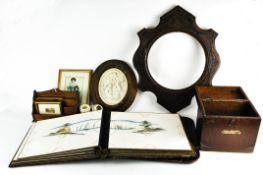 A group of wooden items and a lacquer album