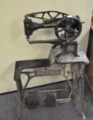 A large Singer treadle leather sewing machine