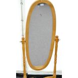 A pine cheval mirror