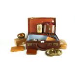 A pair of Aquilus binoculars, lacquered boxes,
