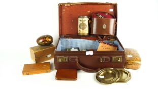 A pair of Aquilus binoculars, lacquered boxes,