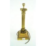 A brass column lamp