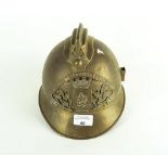 A French brass vintage fireman's helmet