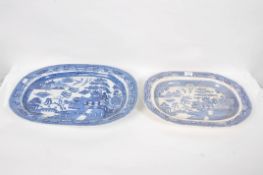 A Willow pattern meat plate