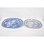 A Willow pattern meat plate