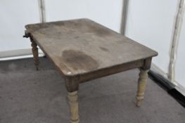 A pine kitchen table