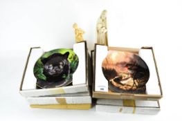 Six Bradford Exchange collector's plates and resin sculptures