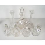 A group of decanters and sticks