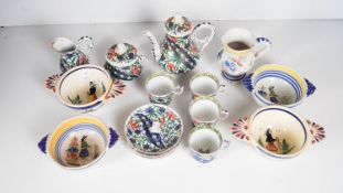 A selection of Quimper and a coffee set