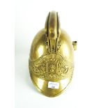 A French brass fireman's helmet