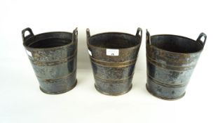 Three Sheffield plate ice buckets