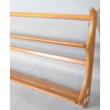 Lucian Ecrolani - Ercol - A 1960's retro vintage beech and elm wall mounted plate rack