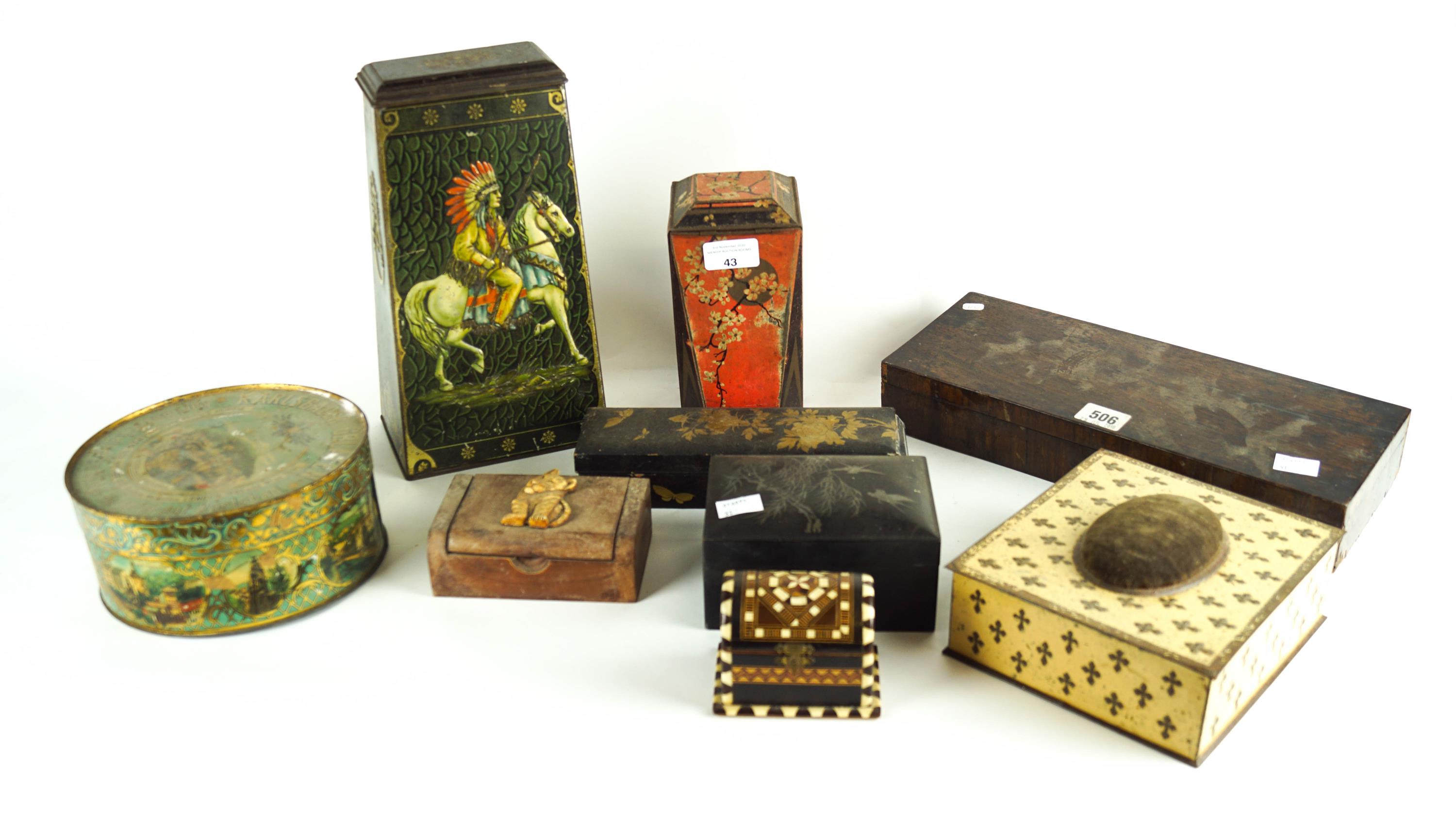 A selection of tins and boxes