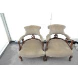 A pair of upholstered chairs