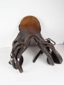 A leather saddle