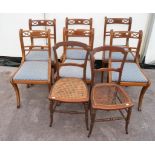 A set of six Regency style chairs and two cane seat side chairs