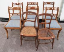 A set of six Regency style chairs and two cane seat side chairs