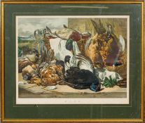 After W Duffield, 1859, A framed and glazed coloured lithograph entitled 'Game',