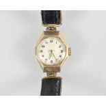 A ladies 9ct yellow gold wristwatch (un-marked),