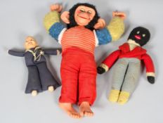 A collection of collectable soft toys, comprising : an early 20th century sailor,