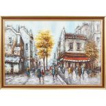 N Spencer, French Street scene, oil on board, framed,