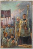 Giorgio Matteo Aicardi (1891-1984), The Procession, oil on canvas, signed lower right,