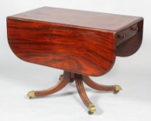 A Regency mahogany pedestal drop-leaf table, early 19th century,