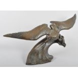 A Spelter sculpture of a sea gull, after Henri Lechesne (b.