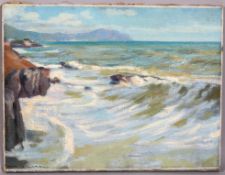 Giorgio Matteo Aicardi (1891-1984), Coastal landscape, oil on canvas, signed lower left,