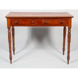 An early 19th century mahogany side table, with two frieze drawers,