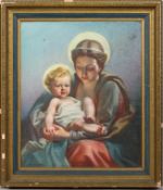 Giorgio Matteo Aicardi (1891-1984), Virgin Mary holding Jesus, oil on canvas, signed lower left,