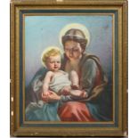 Giorgio Matteo Aicardi (1891-1984), Virgin Mary holding Jesus, oil on canvas, signed lower left,