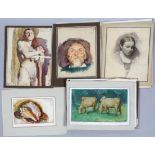 Giorgio Matteo Aicardi (1891-1984), A collection of sketches and watercolours, including portraits,